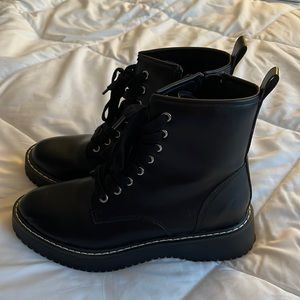 Madden Girl Black Combat Boots